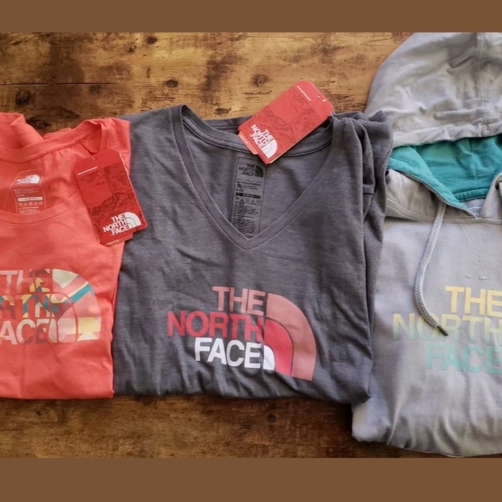 North Face hoodie and shirts